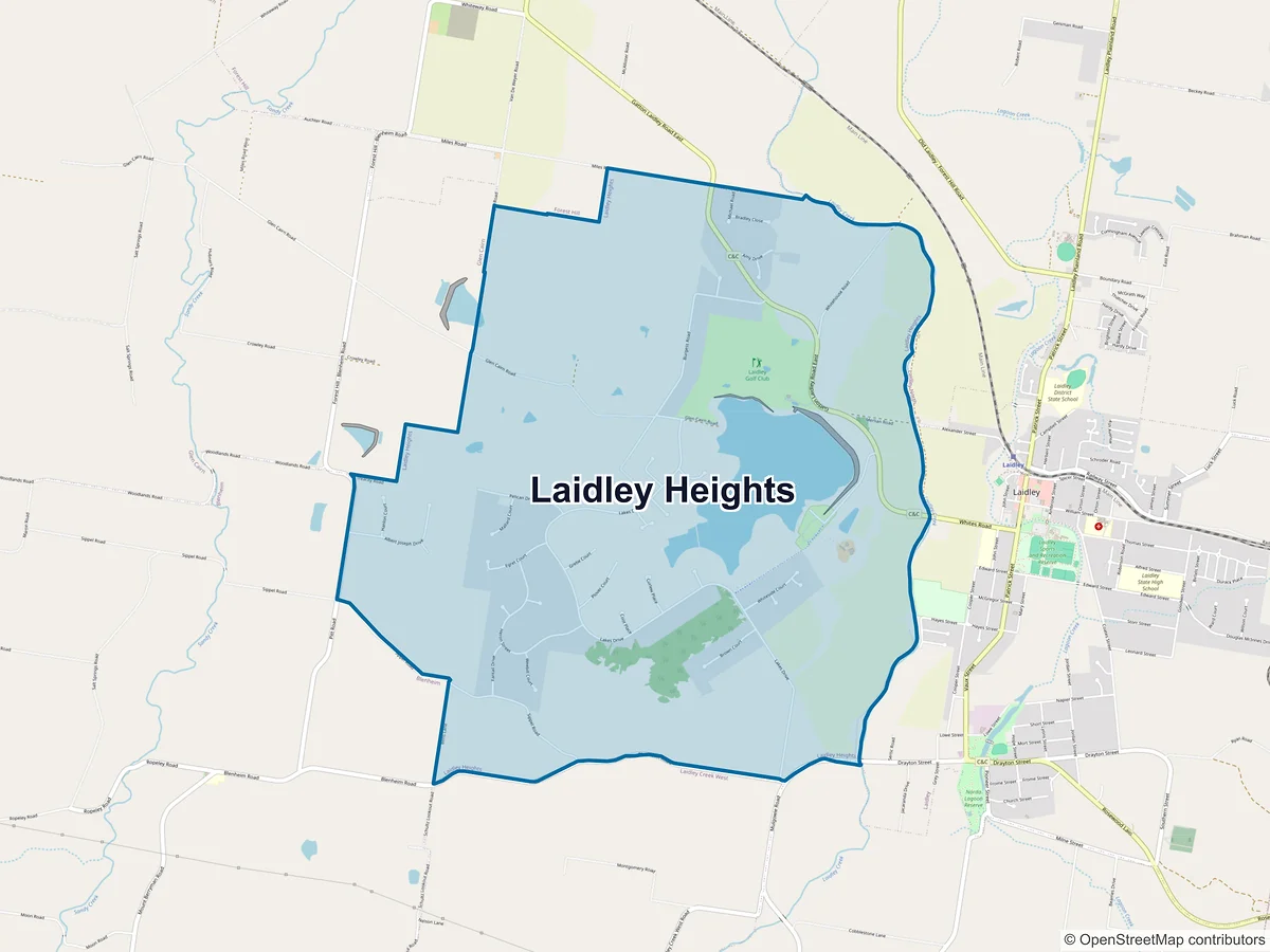 Map of Laidley Heights, QLD, Australia