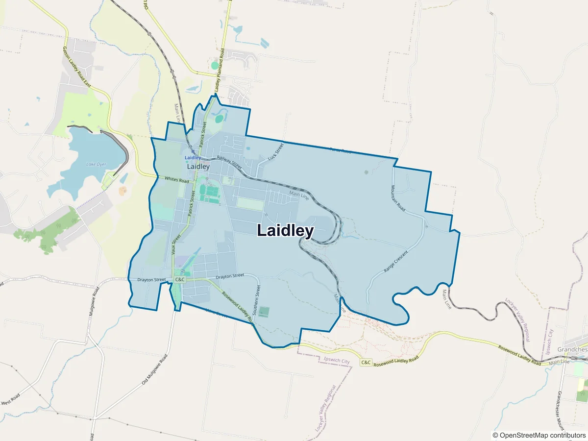 Map of Laidley, QLD, Australia