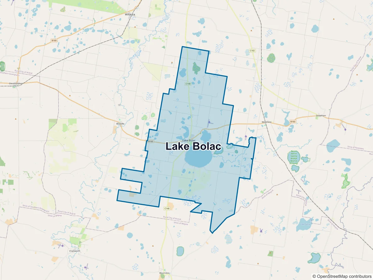 Map of Lake Bolac, VIC, Australia