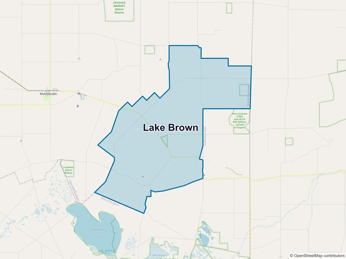 Map of Lake Brown, WA, Australia
