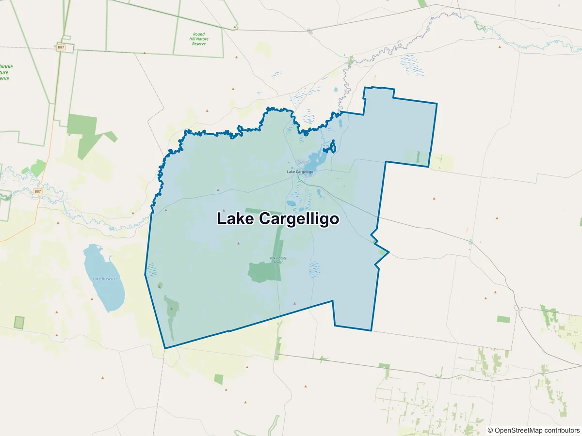Map of Lake Cargelligo, NSW, Australia