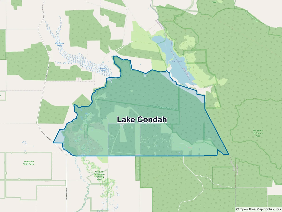 Map of Lake Condah, VIC, Australia