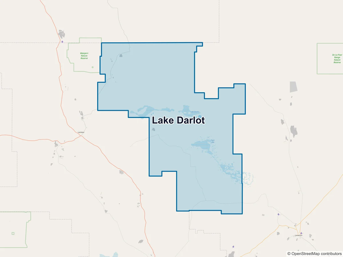 Map of Lake Darlot, WA, Australia