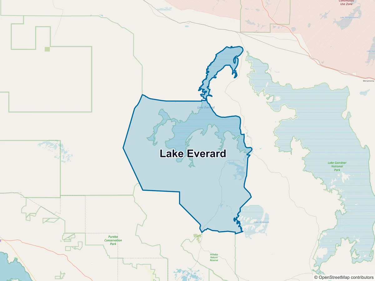 Map of Lake Everard, SA, Australia