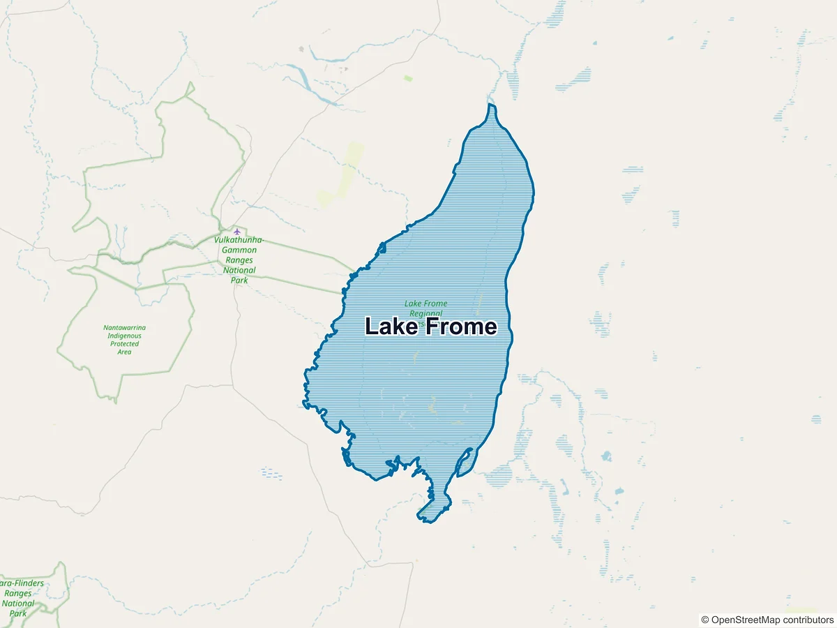 Map of Lake Frome, SA, Australia