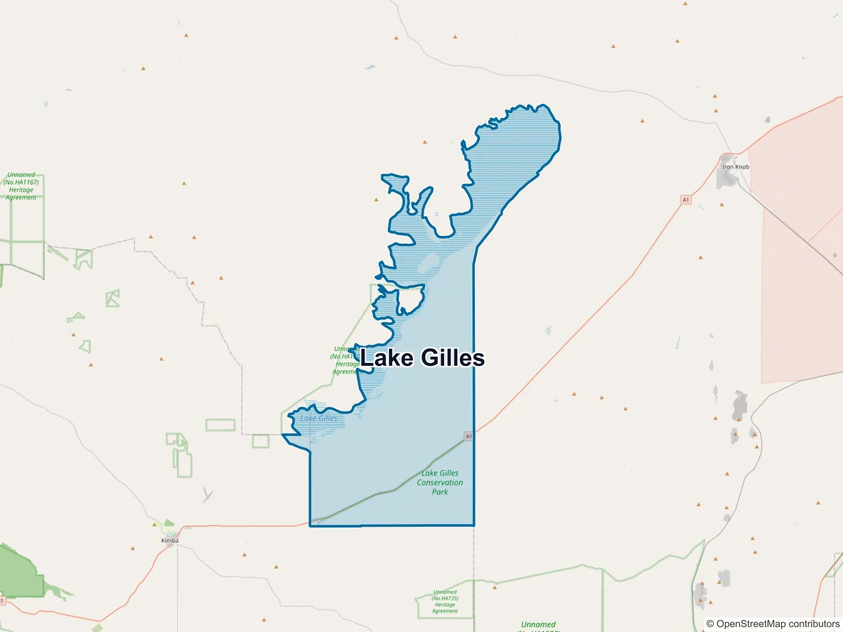 Map of Lake Gilles, SA, Australia