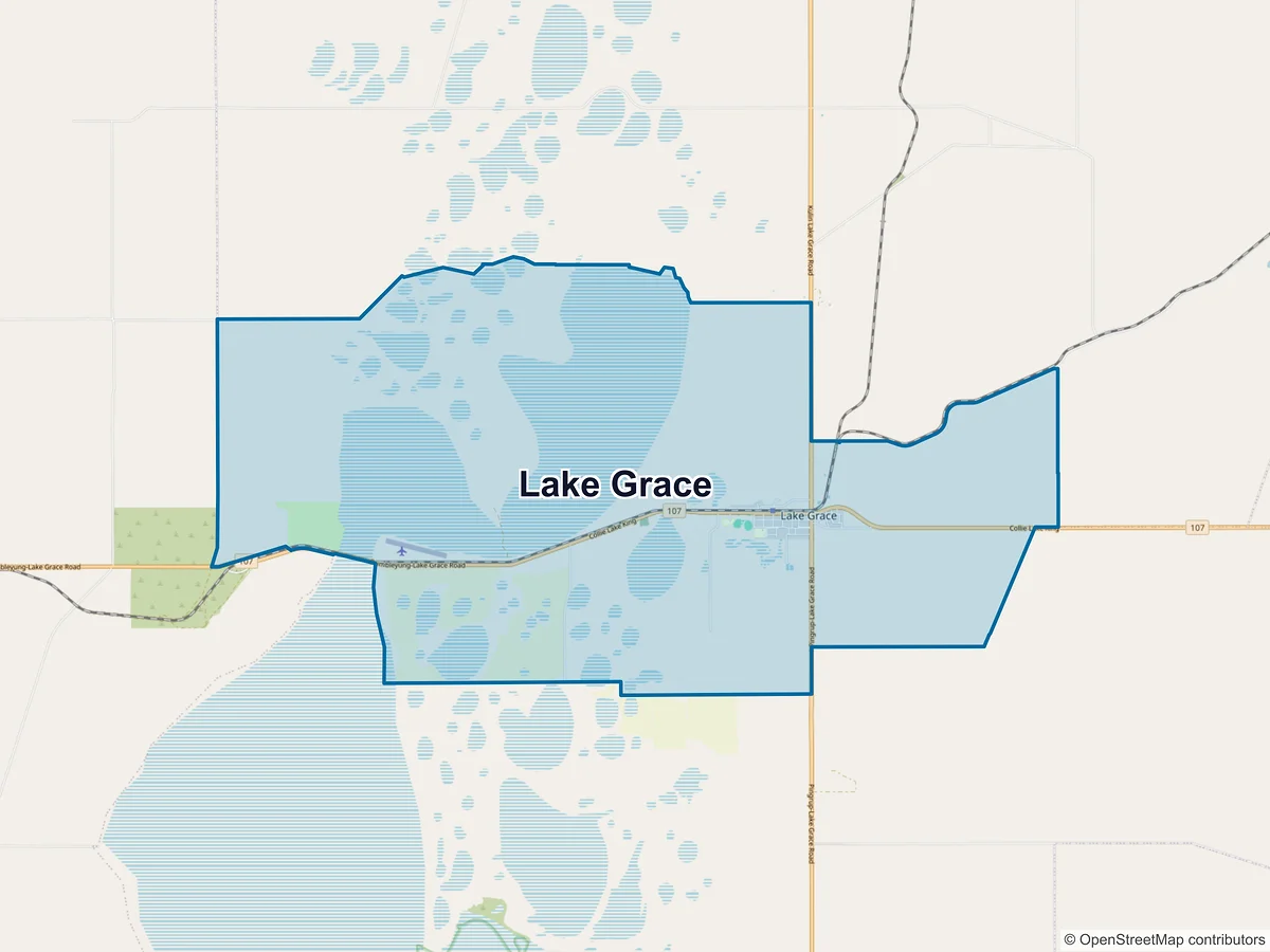 Map of Lake Grace, WA, Australia