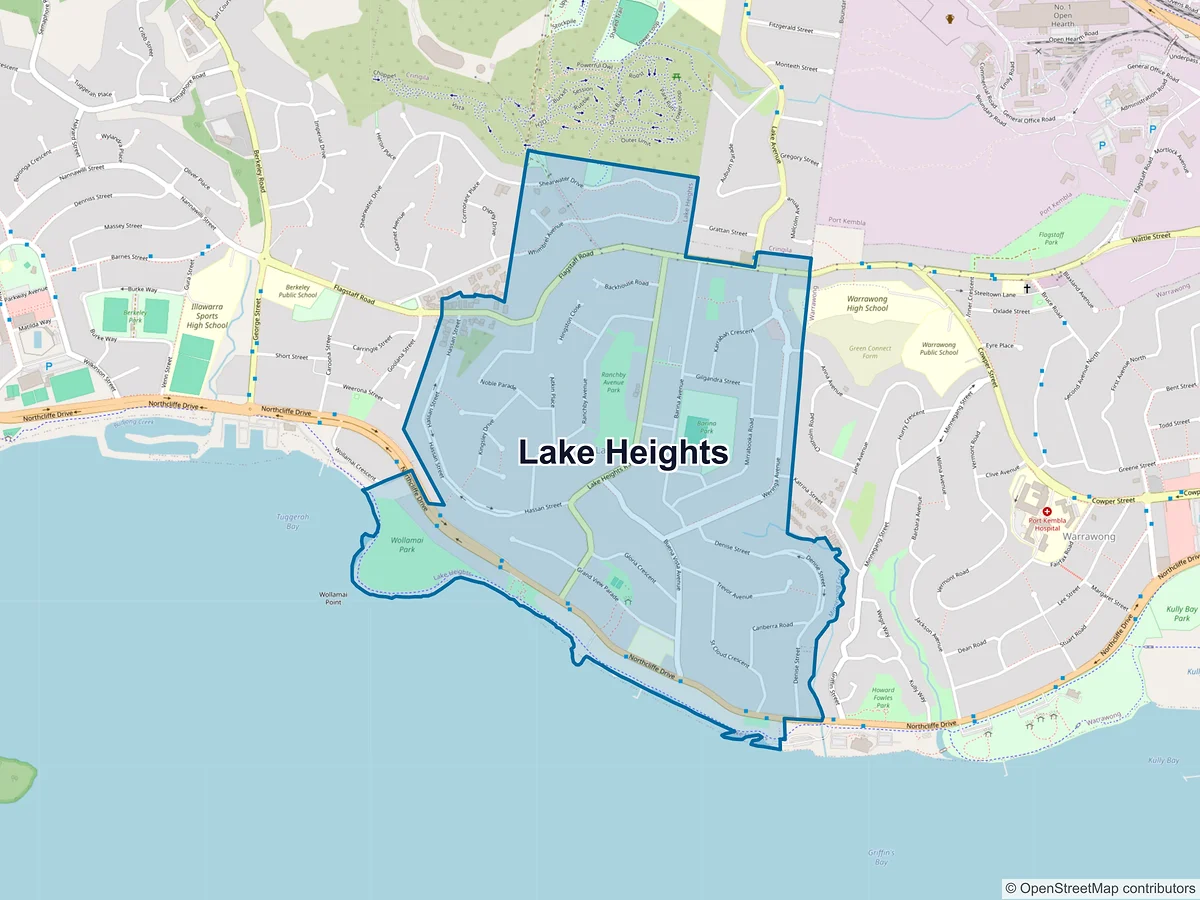 Map of Lake Heights, NSW, Australia