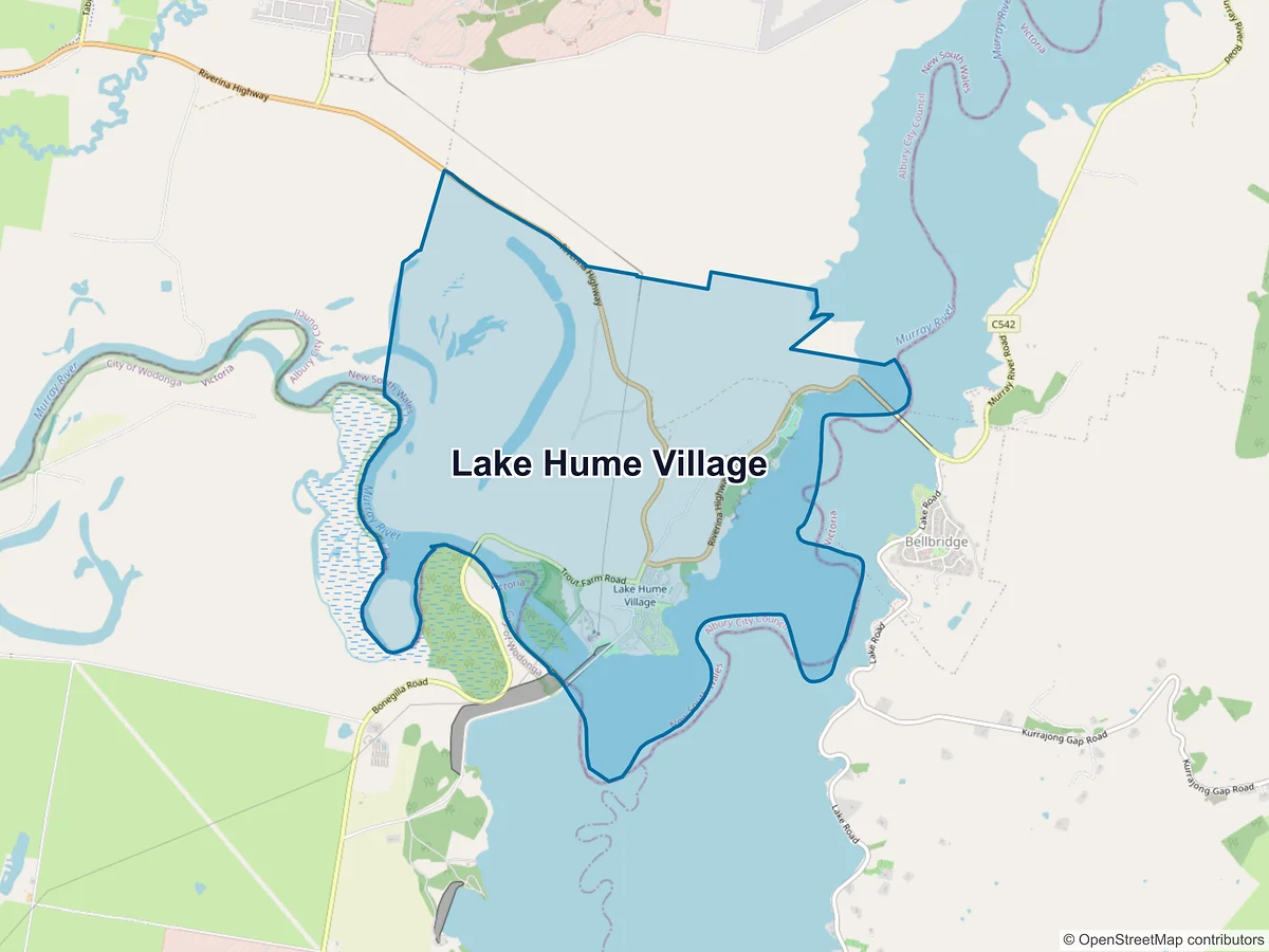 Map of Lake Hume Village, NSW, Australia