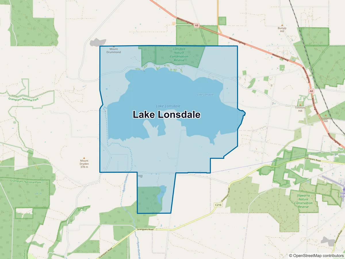 Map of Lake Lonsdale, VIC, Australia