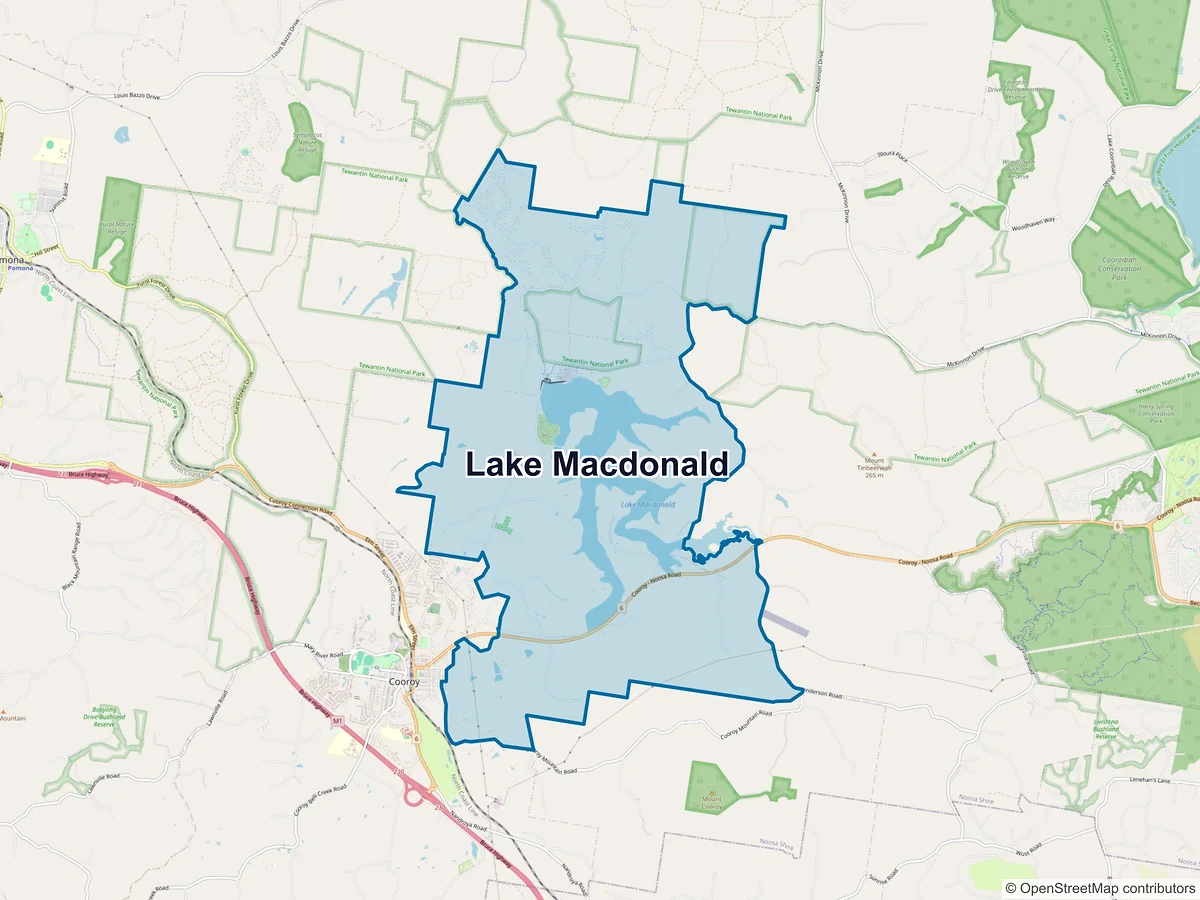 Map of Lake Macdonald, QLD, Australia