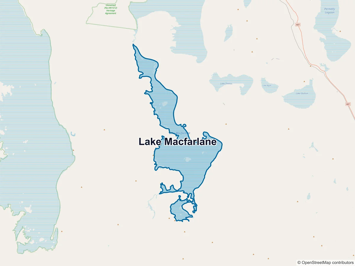 Map of Lake Macfarlane, SA, Australia