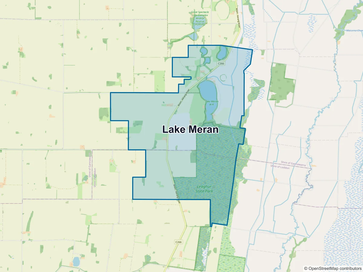 Map of Lake Meran, VIC, Australia
