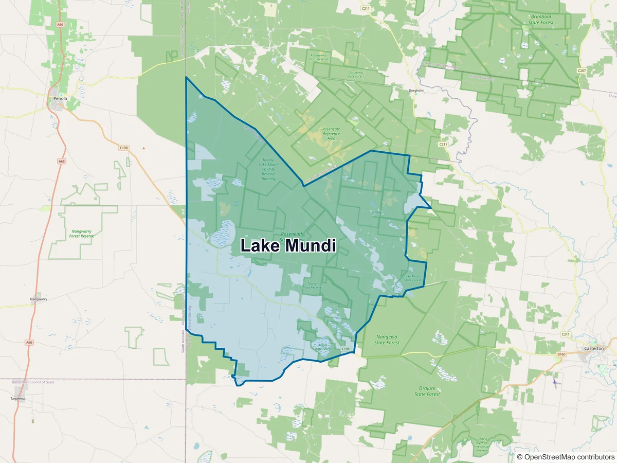 Map of Lake Mundi, VIC, Australia