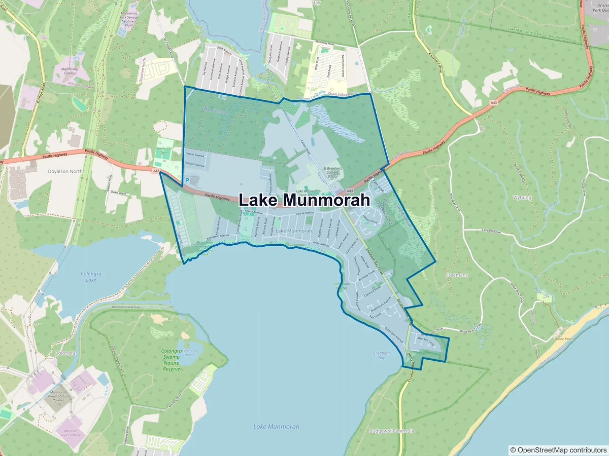 Map of Lake Munmorah, NSW, Australia