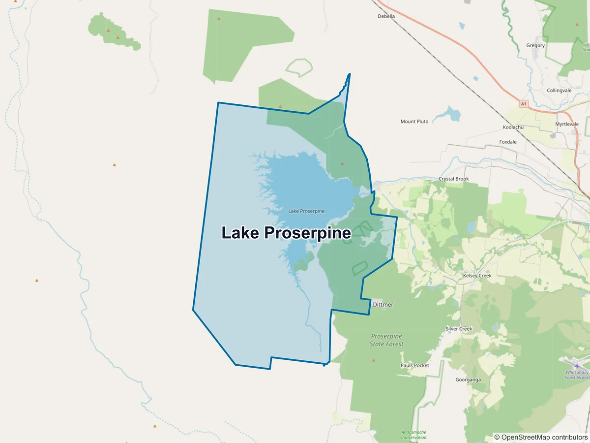 Map of Lake Proserpine, QLD, Australia