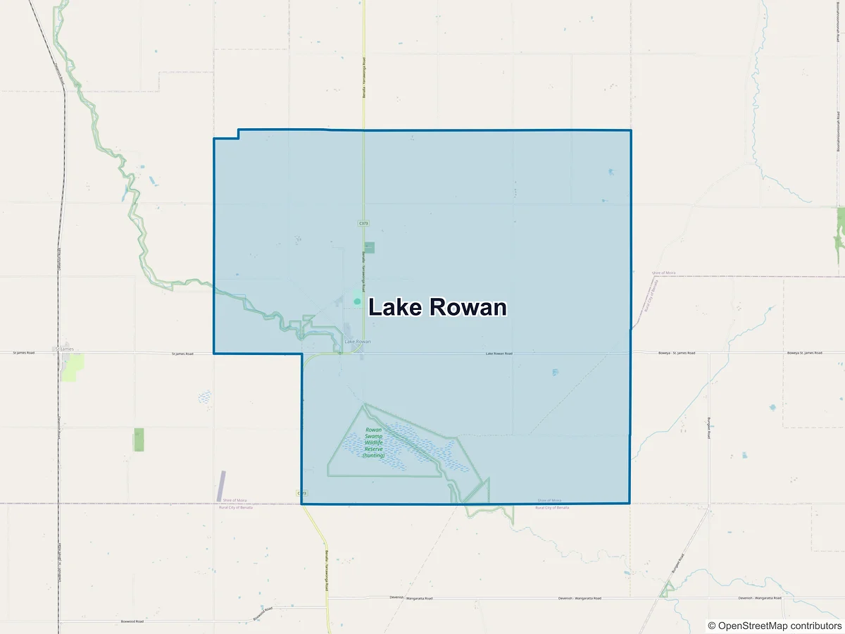 Map of Lake Rowan, VIC, Australia