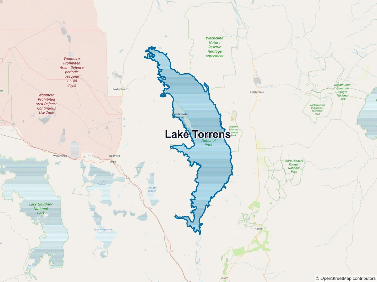Map of Lake Torrens, SA, Australia