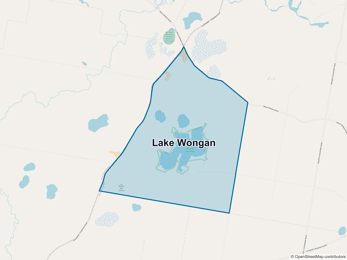 Map of Lake Wongan, VIC, Australia