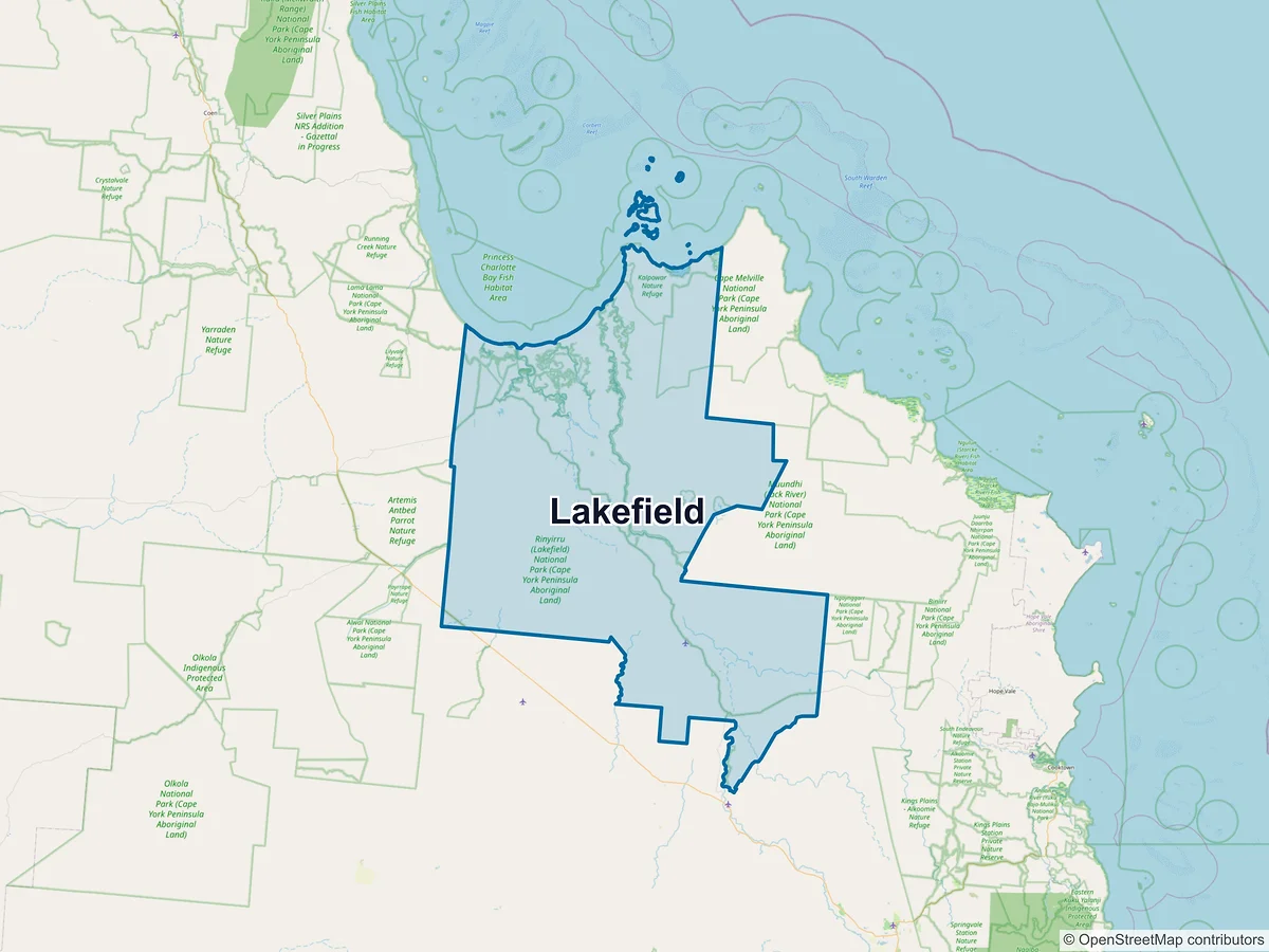 Map of Lakefield, QLD, Australia