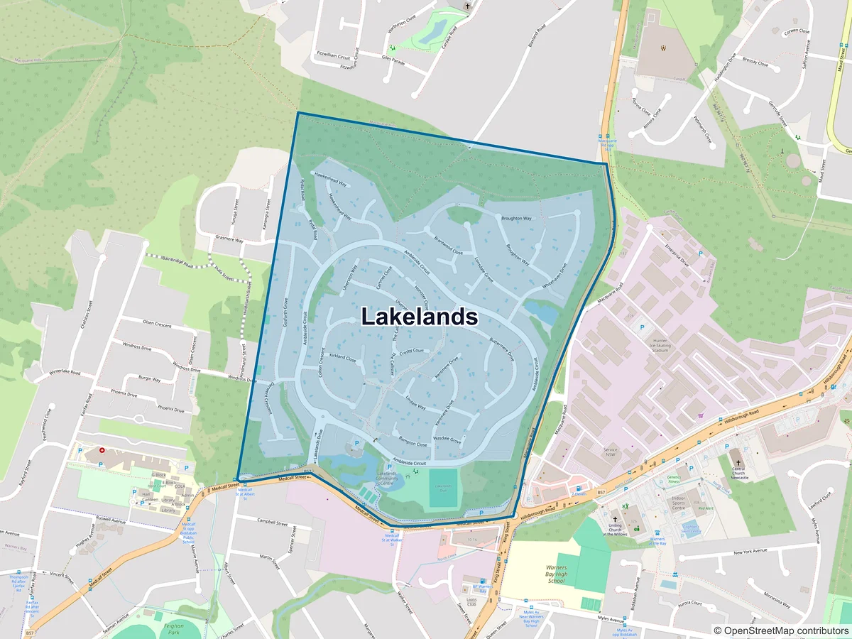 Map of Lakelands, NSW, Australia
