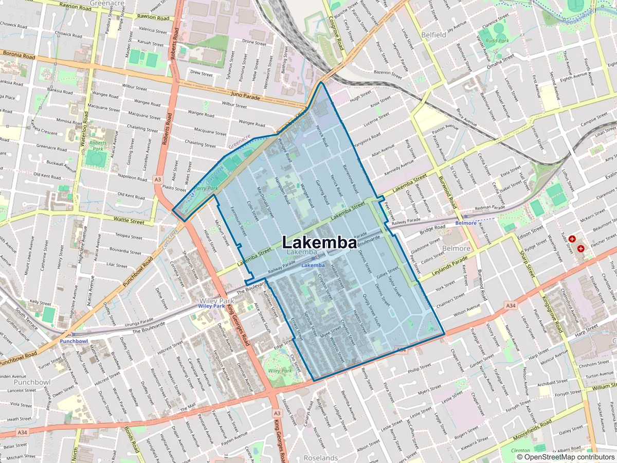 Map of Lakemba, NSW, Australia