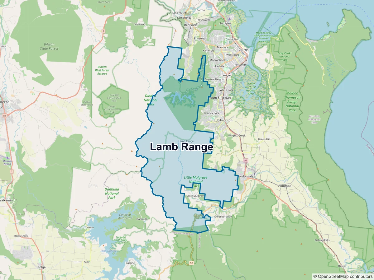 Map of Lamb Range, QLD, Australia