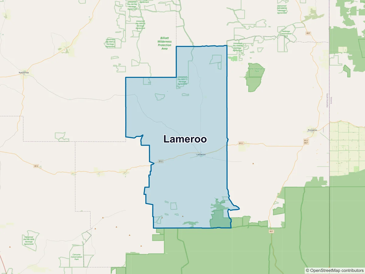 Map of Lameroo, SA, Australia