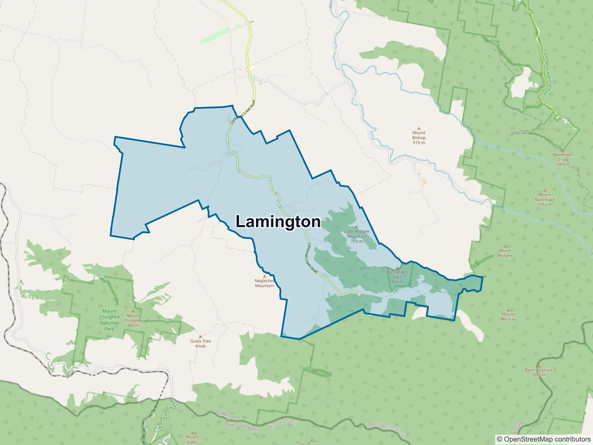 Map of Lamington, QLD, Australia