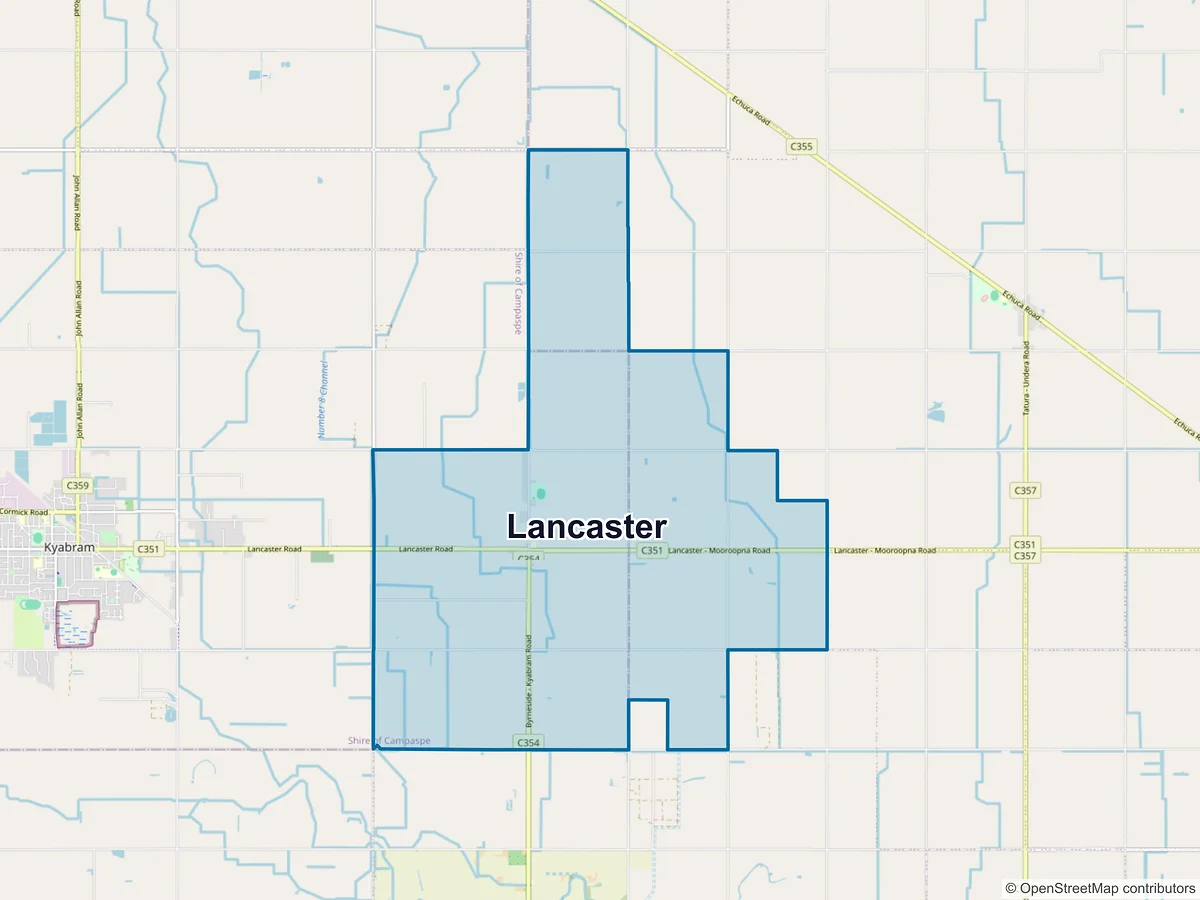 Map of Lancaster, VIC, Australia