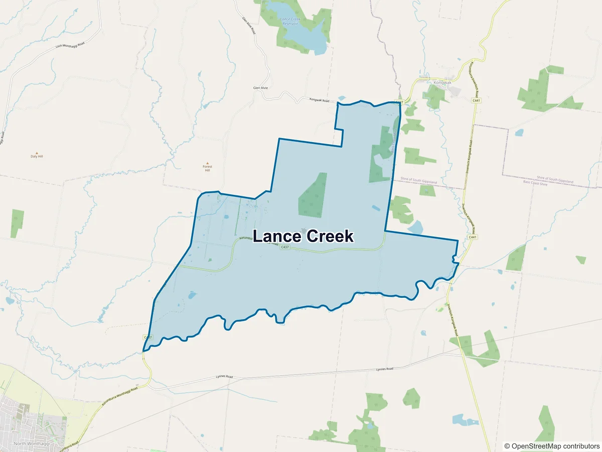 Map of Lance Creek, VIC, Australia