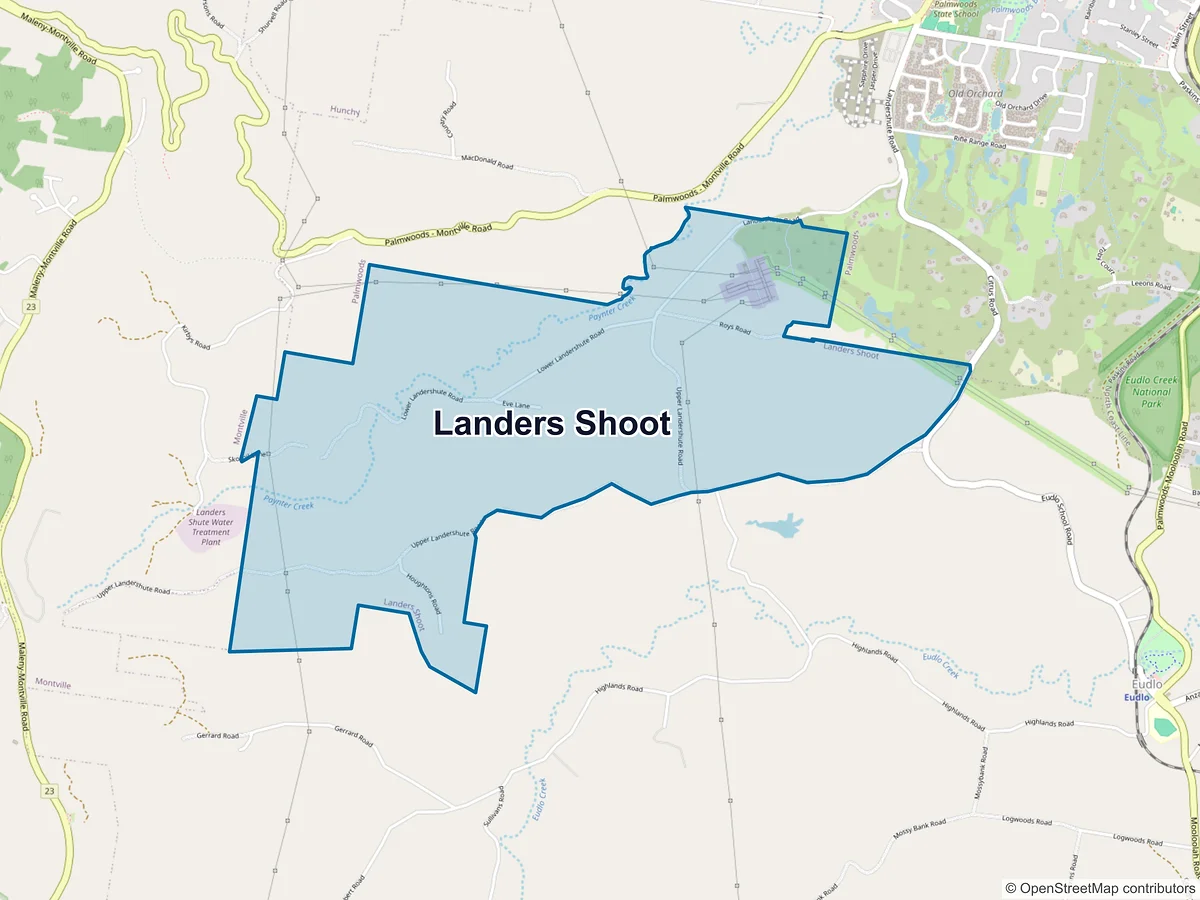Map of Landers Shoot, QLD, Australia