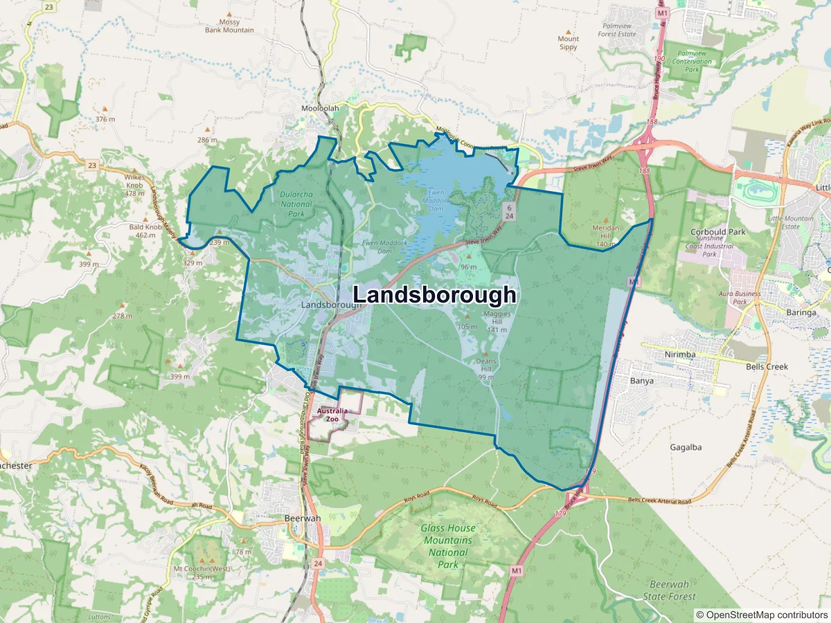 Map of Landsborough, QLD, Australia