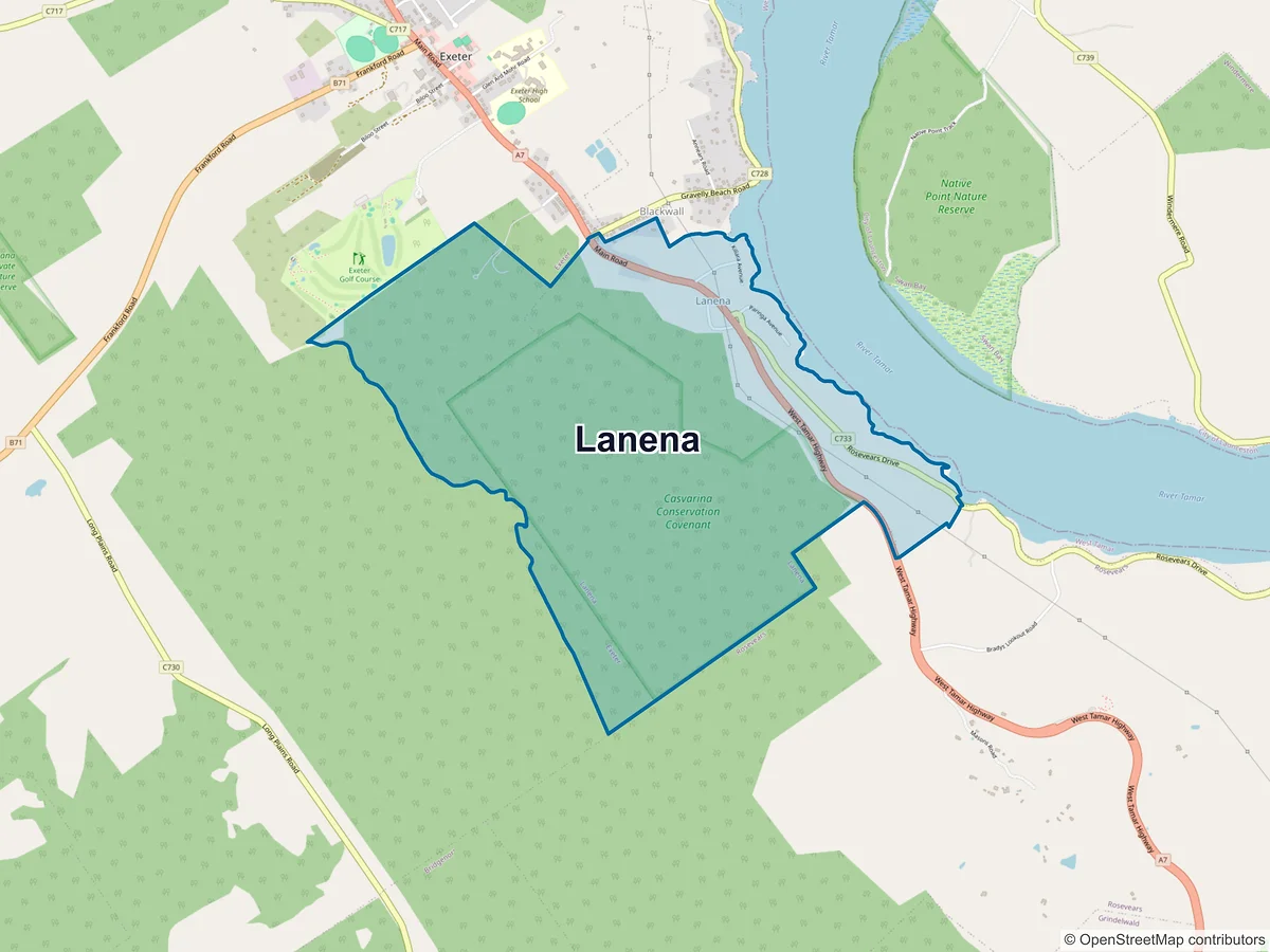 Map of Lanena, TAS, Australia