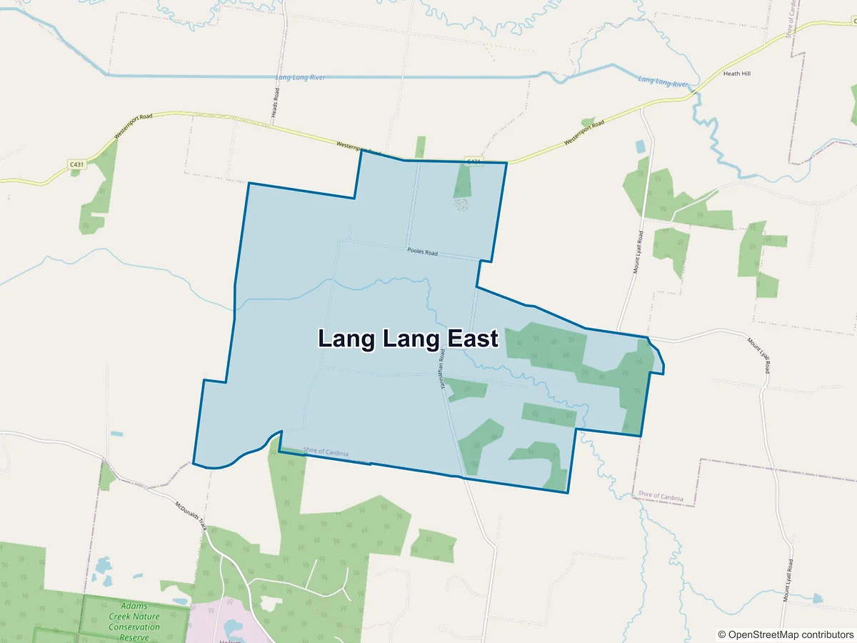 Map of Lang Lang East, VIC, Australia