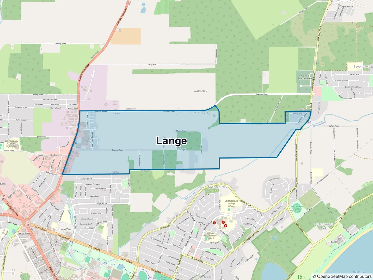 Map of Lange, WA, Australia
