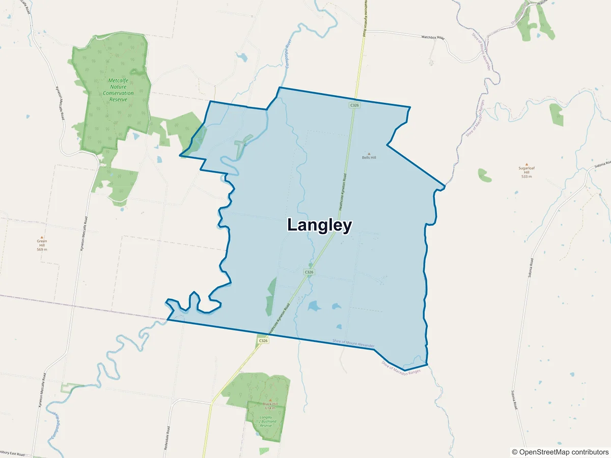 Map of Langley, VIC, Australia