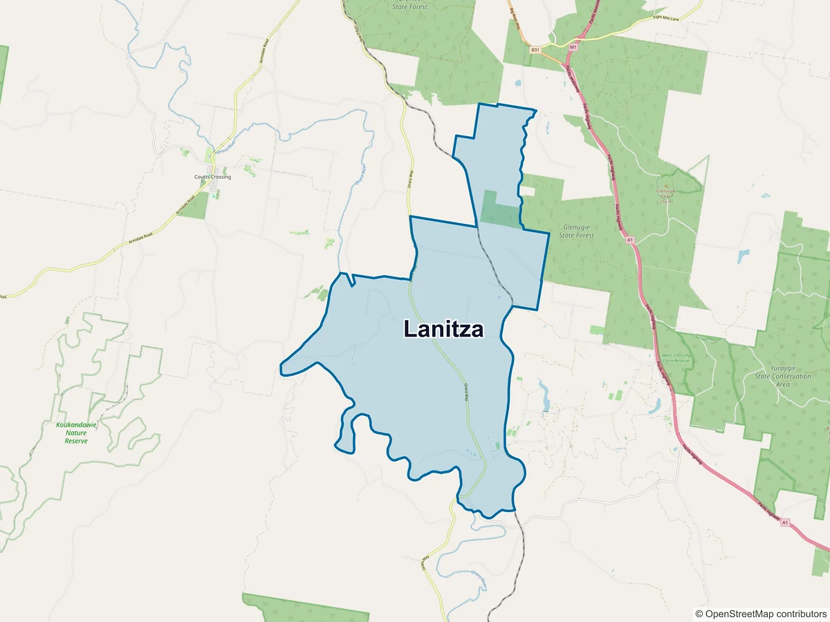 Map of Lanitza, NSW, Australia