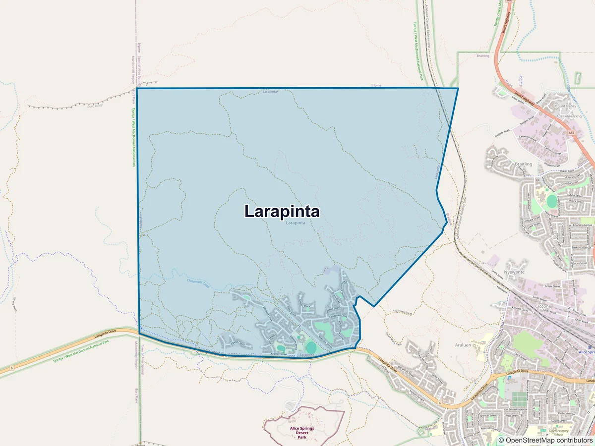 Map of Larapinta, NT, Australia