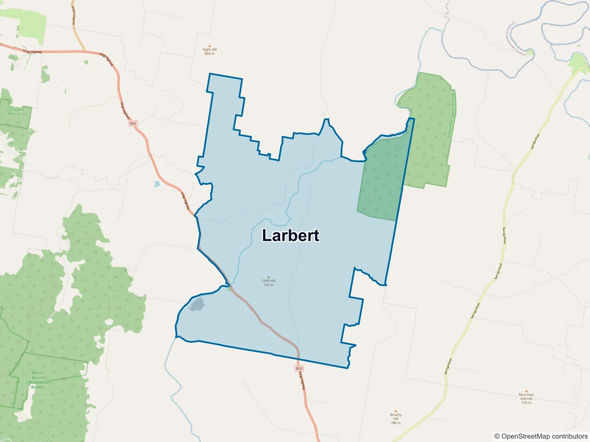 Map of Larbert, NSW, Australia