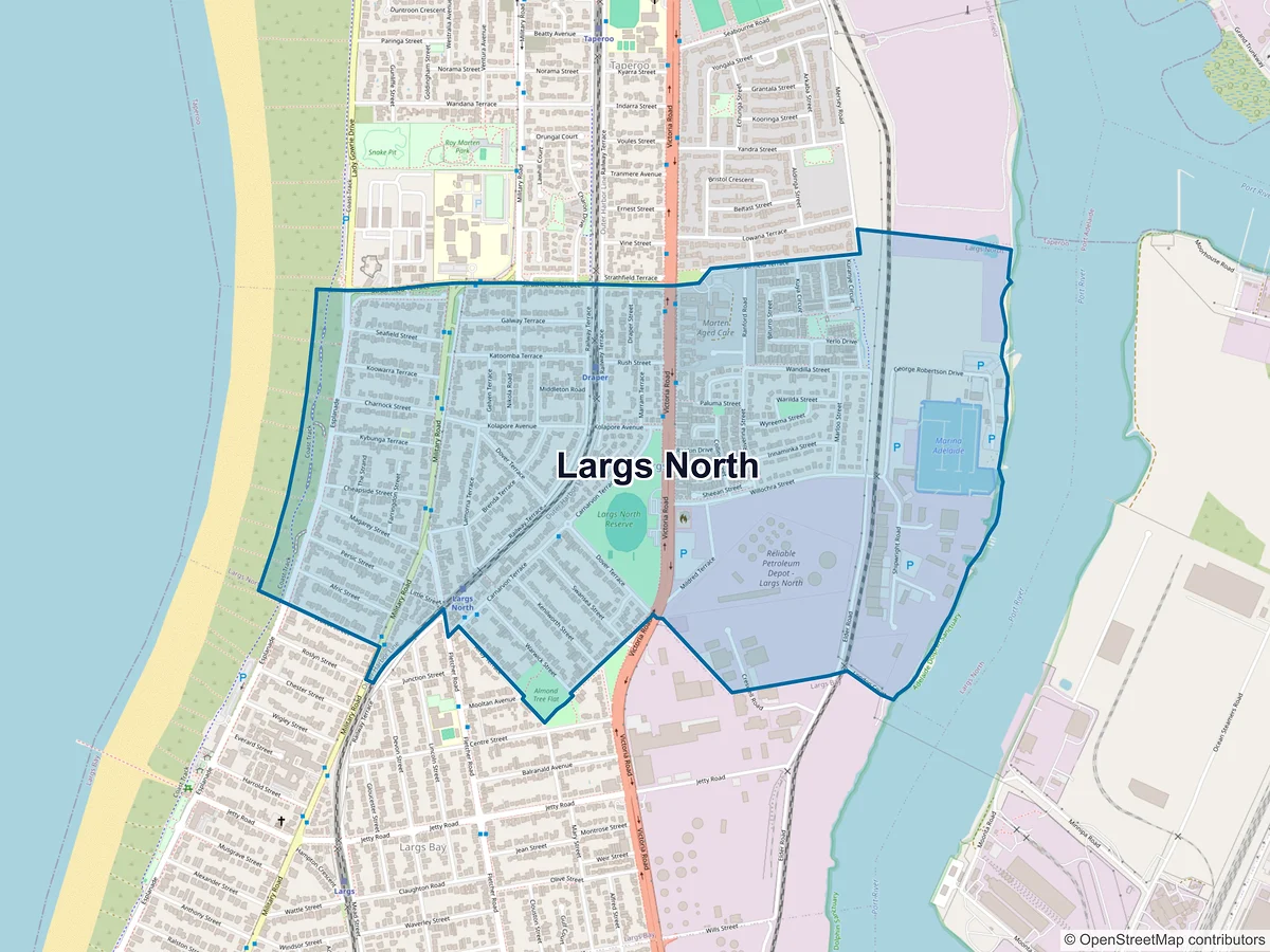 Map of Largs North, SA, Australia