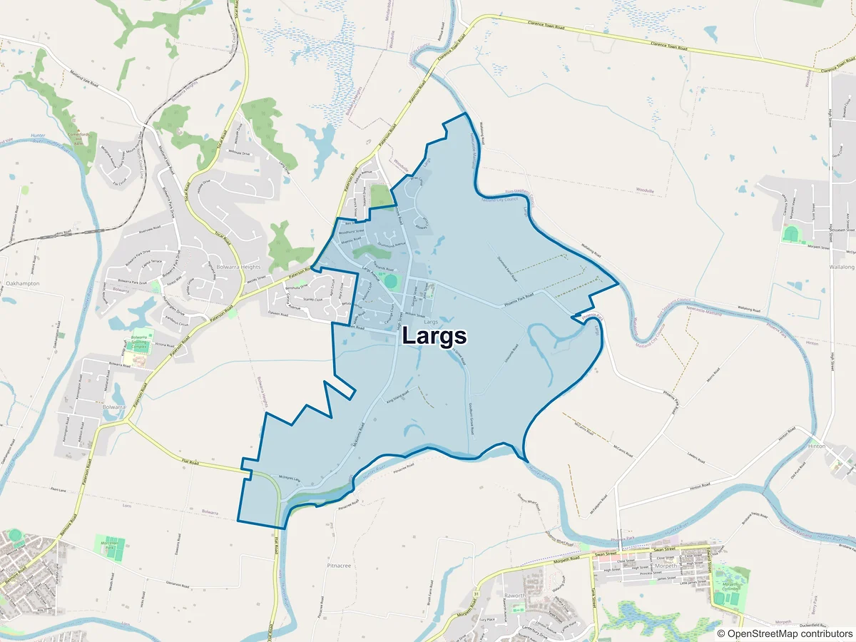 Map of Largs, NSW, Australia