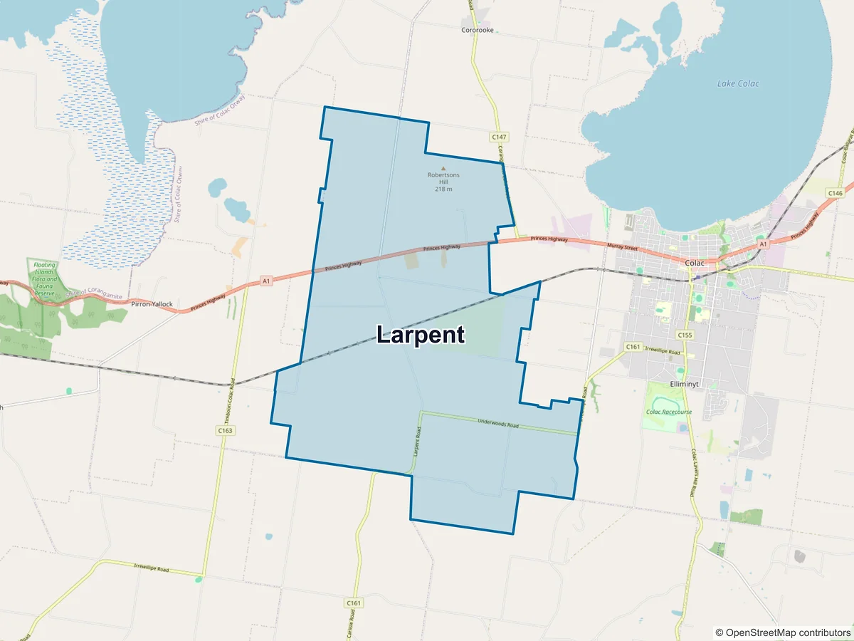 Map of Larpent, VIC, Australia