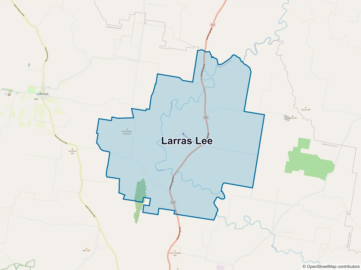 Map of Larras Lee, NSW, Australia
