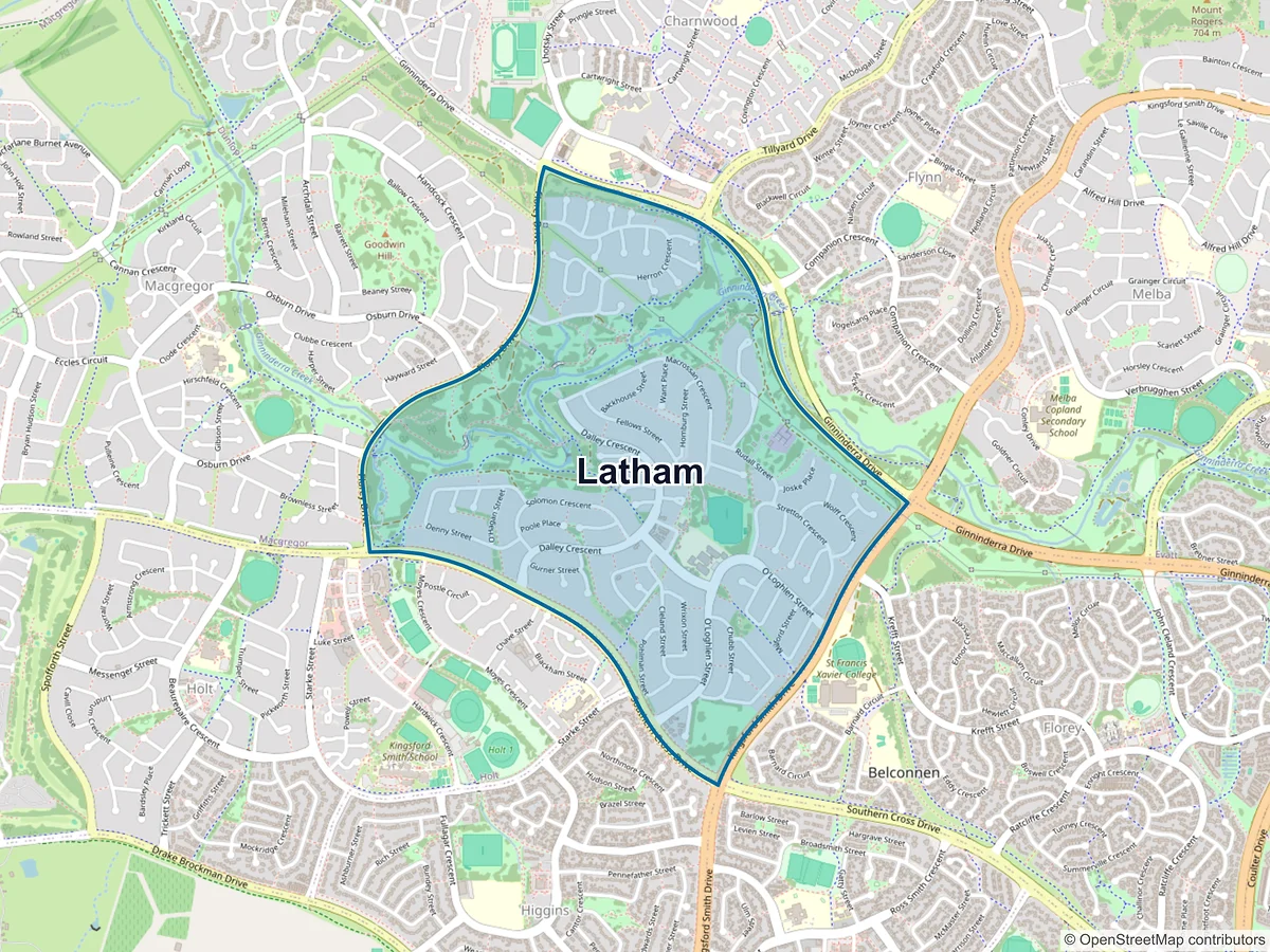 Map of Latham, ACT, Australia