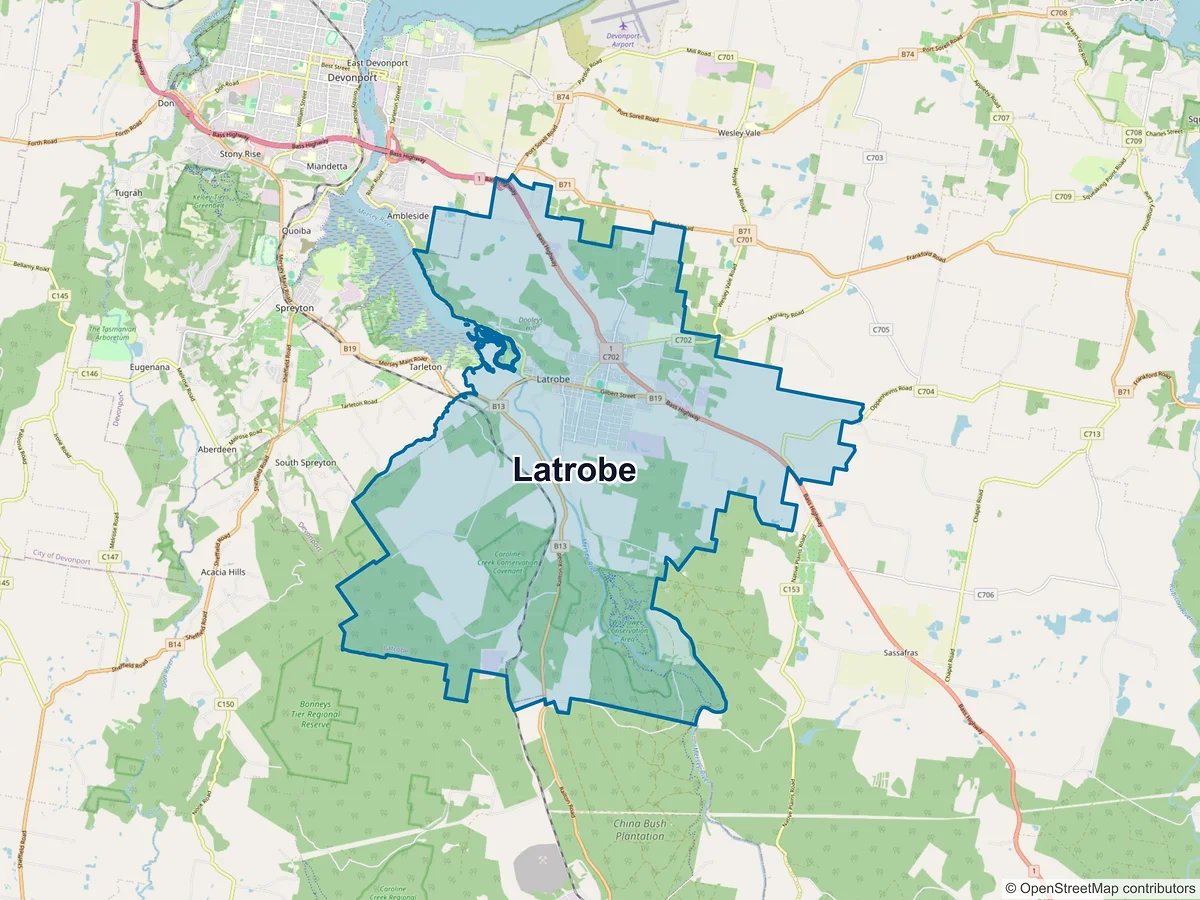 Map of Latrobe, TAS, Australia