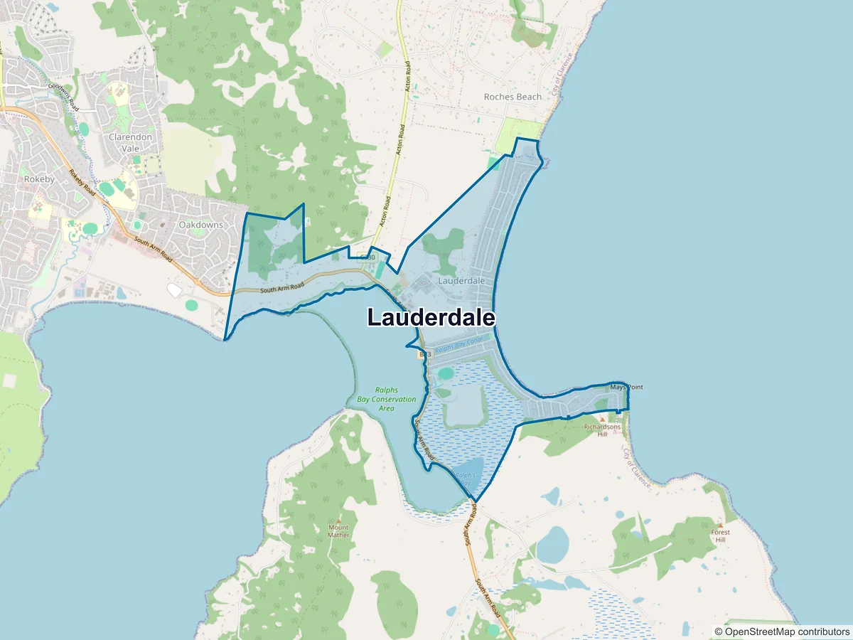 Map of Lauderdale, TAS, Australia