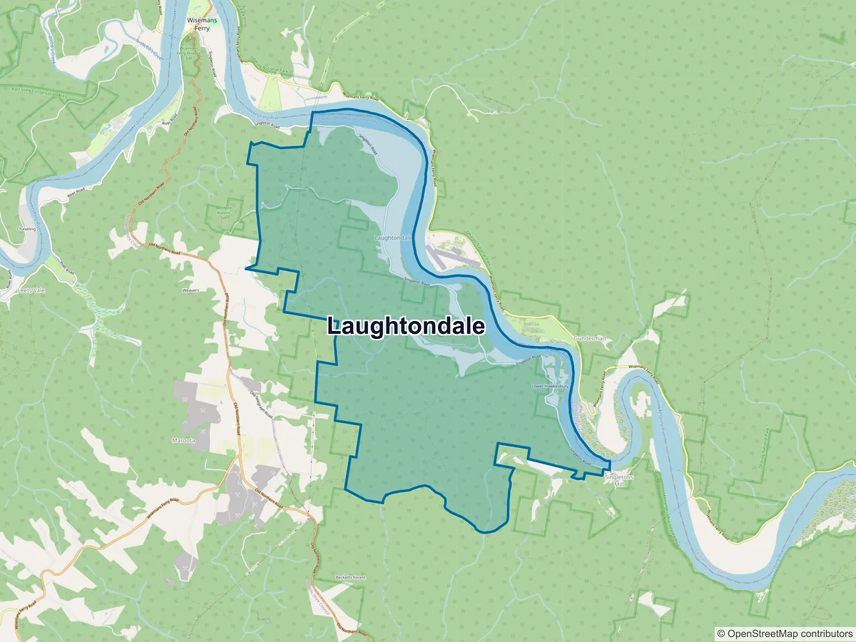 Map of Laughtondale, NSW, Australia