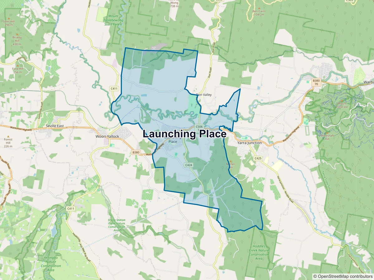 Map of Launching Place, VIC, Australia