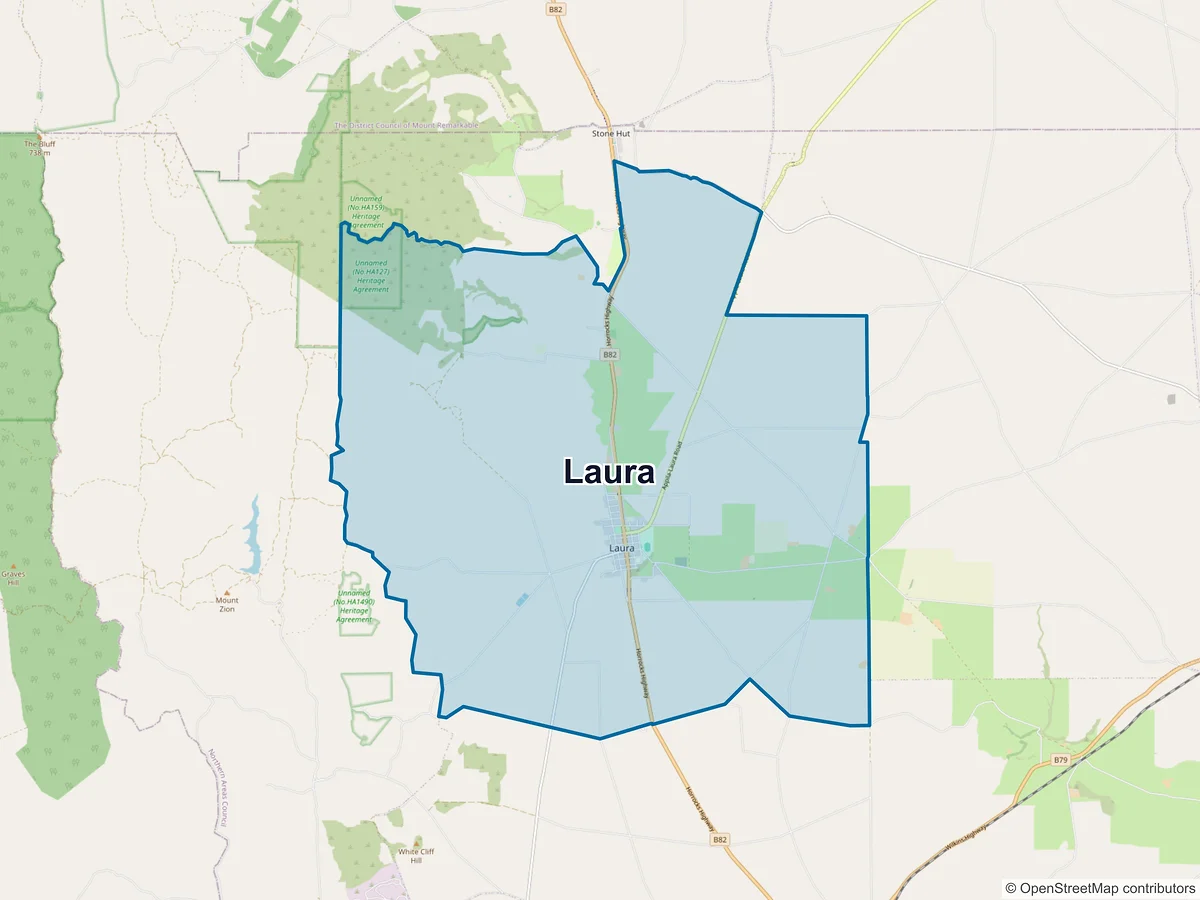Map of Laura, SA, Australia